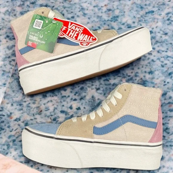 VANS Sk8-Hi Tapered Pig Suede/Sherpa Heiq PFC-FREE WATER REPELLENT Women Size 5 - Picture 9 of 10